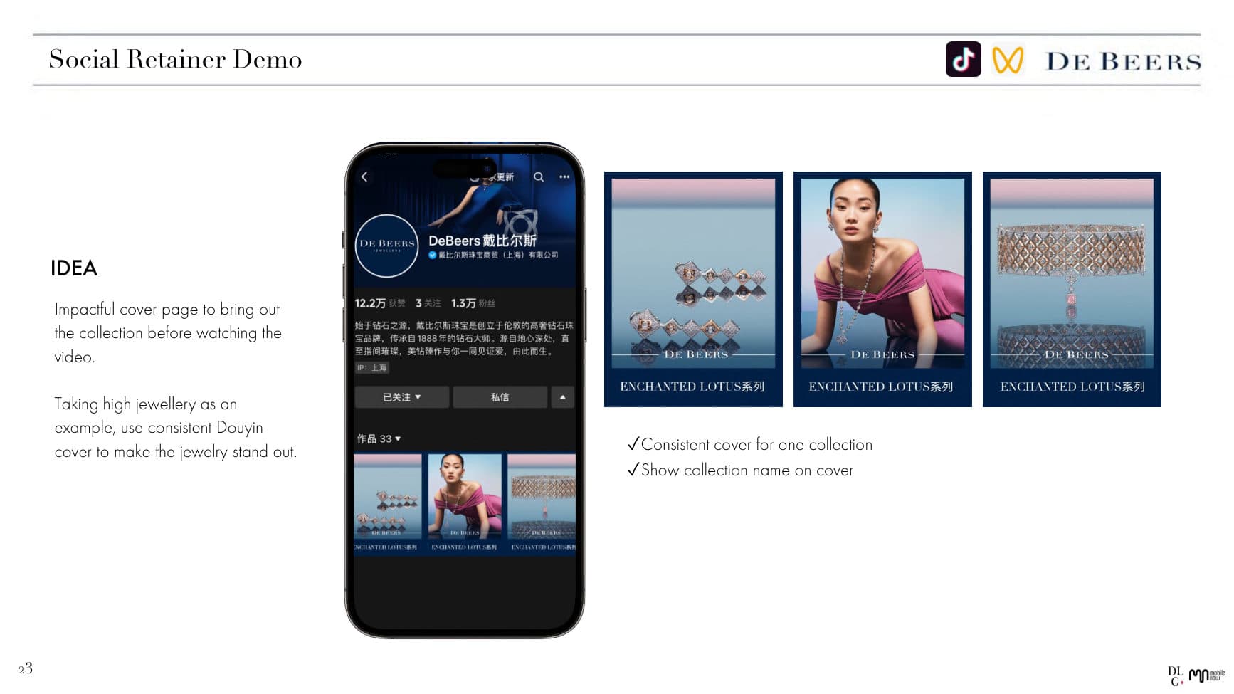 De Beers — Social × E-com × CRM Pitch — p.23